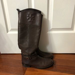 Designer Leather boots Tory Burch size 7 boots brown